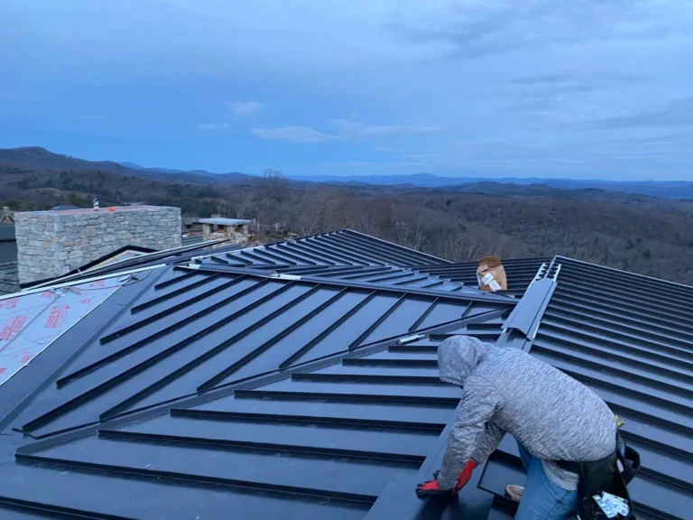 Spartanburg SC metal roof repair replacing damaged panel. metal roof installation