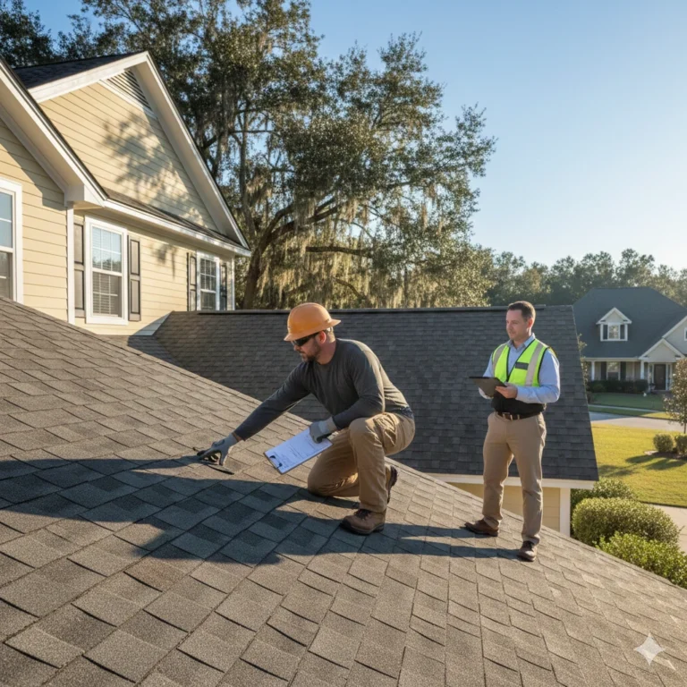 Roof insurance inspection after storm damage in Spartanburg SC