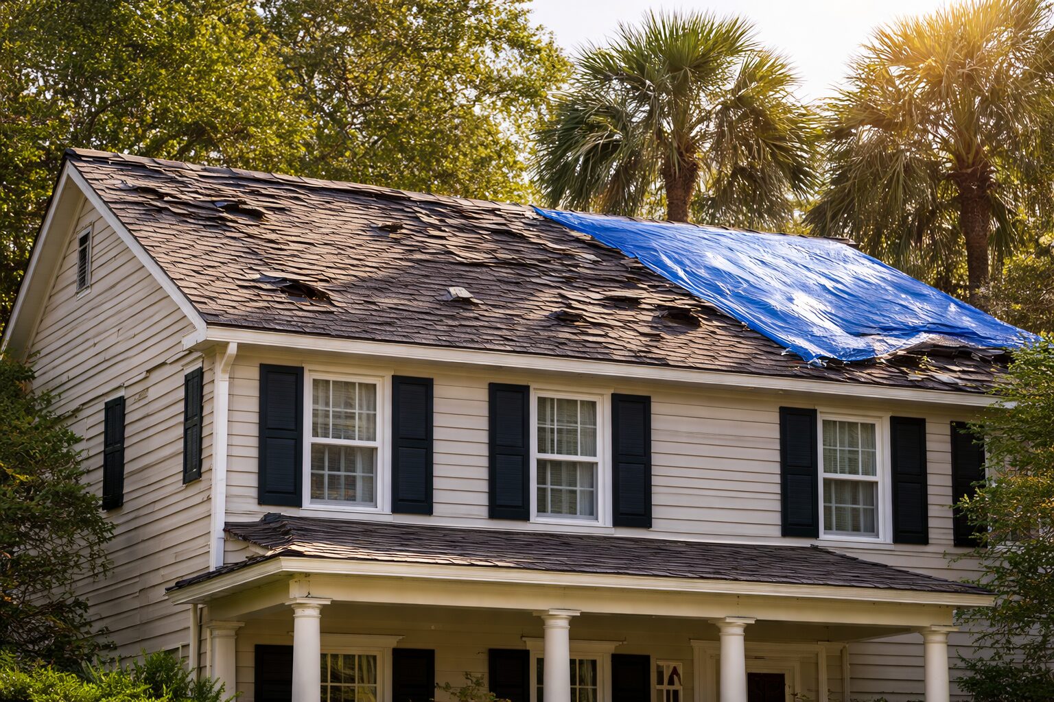 Hurricane aftermath. In need of a roof insurance claim