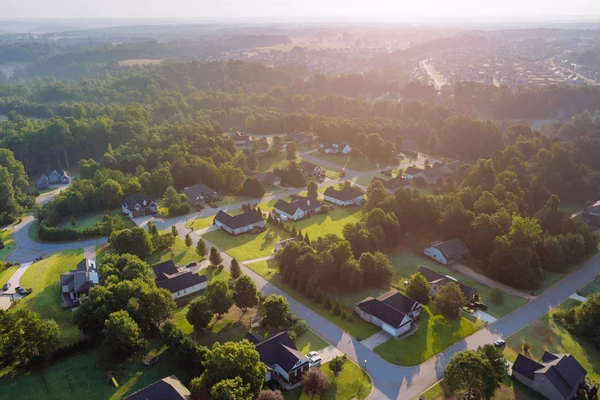 Aerial view of Boiling Springs, South Carolina, courtesy of Shutterstock.